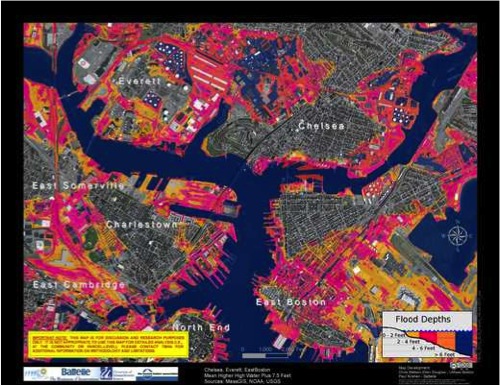 East Boston is particularly vulnerable to flooding after sea level rise.