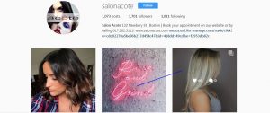 Instagram page of Acote Salon that appeared as results for people of color. 